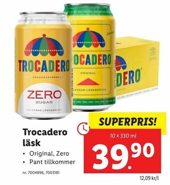 Lidl Trocadero. läsk erbjuda