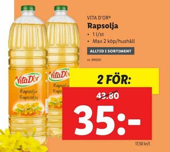 Lidl Rapsolja erbjuda
