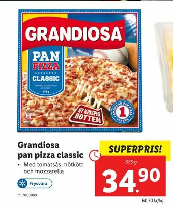 Lidl Grandiosa. pan pizza classic erbjuda