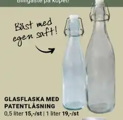 ÖoB GLASFLASKA MED PATENTLÅSNING erbjuda