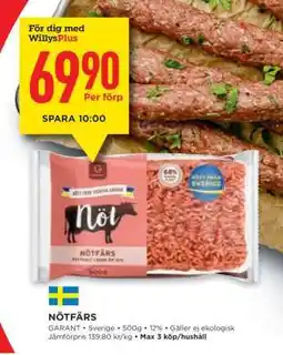 Willys Nötfärs erbjuda