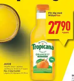 Willys Tropicana Juice erbjuda