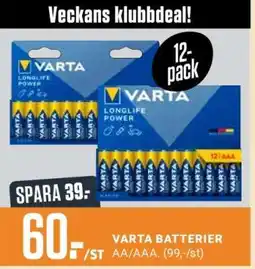 ÖoB VARTA BATTERIER erbjuda