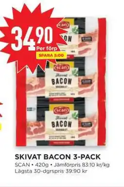 Willys SKIVAT BACON 3-PACK erbjuda