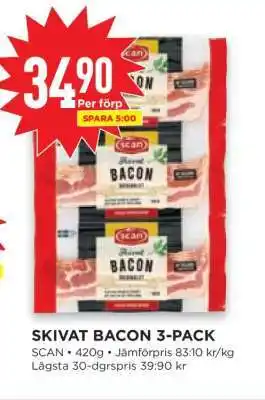 Willys SKIVAT BACON 3-PACK erbjuda