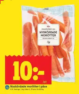 ICA Supermarket Nyskördade morötter i påse erbjuda