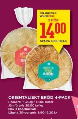 Willys ORIENTALISKT BRÖD 4-PACK erbjuda
