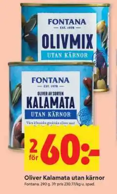 ICA Supermarket Oliver Kalamata utan kärnor erbjuda