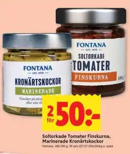 ICA Supermarket Soltorkade Tomater Finskurna, Marinerade Kronärtskockor erbjuda