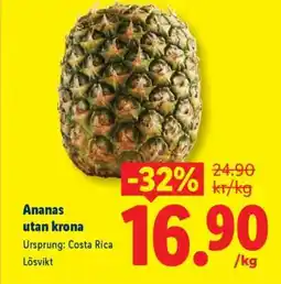 Lidl Ananas utan krona erbjuda