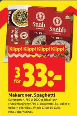 ICA Supermarket MAKARONER, SPAGHETTI erbjuda