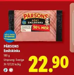 Lidl Pärsons Emilskinka erbjuda