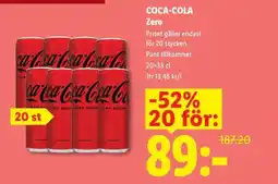 Lidl COCA-COLA Zero erbjuda