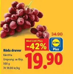 Lidl Röda druvor erbjuda