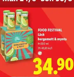Lidl FOOD FESTIVAL Läsk bergamott & mynta erbjuda