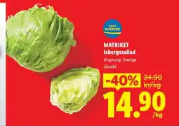 Lidl MATRIXET Isbergssallad erbjuda