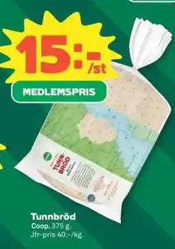 Coop Tunnbröd erbjuda