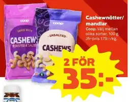 Stora Coop Cashewnötter/mandlar erbjuda