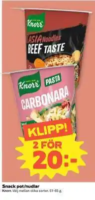 Coop Snack pot/nudlar erbjuda