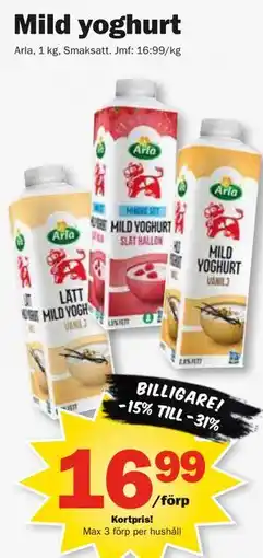 Pekås Mild yoghurt, Medlemspris erbjuda