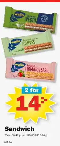 Pekås Sandwich erbjuda