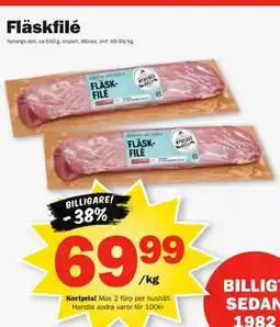 Pekås Fläskfilé, Medlemspris erbjuda