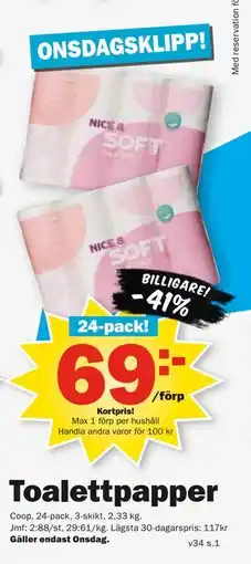 Pekås Toalettpapper, Medlemspris erbjuda