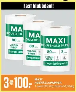 ÖoB MAXI HUSHÅLLSPAPPER, Medlemspris erbjuda
