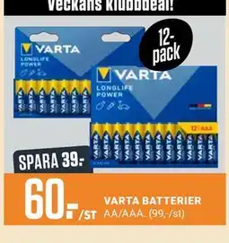 ÖoB VARTA BATTERIER, Medlemspris erbjuda