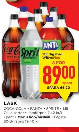 Willys LÄSK, Medlemspris erbjuda