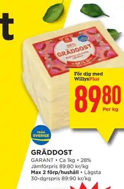 Willys GRÄDDOST, Medlemspris erbjuda