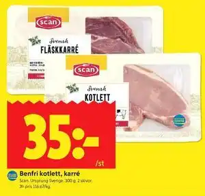 Benfri kotlett, karré