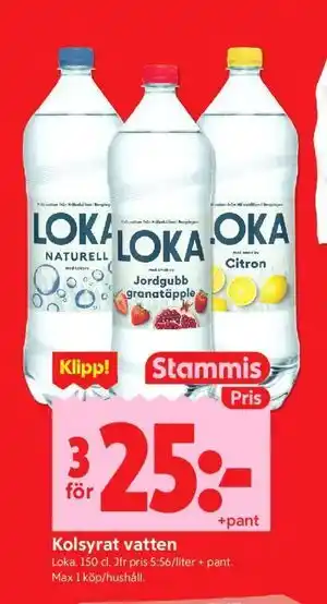 Kolsyrat vatten, Medlemspris