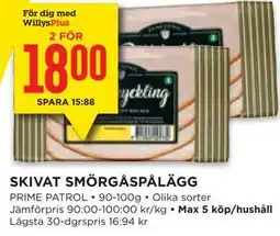 Willys Hemma SKIVAT SMÖRGÅSPÅLÄGG, Medlemspris erbjuda