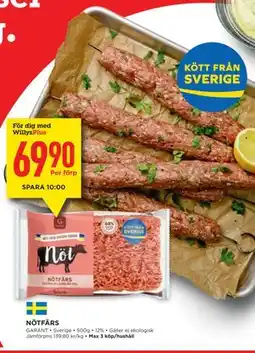 Willys Hemma NÖTFÄRS, Medlemspris erbjuda