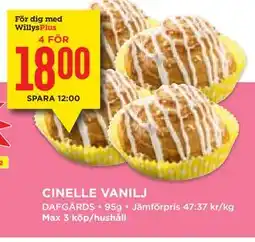 Willys Hemma CINELLE VANILJ, Medlemspris erbjuda