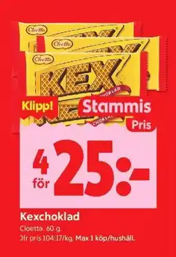 ICA Kvantum Kexchoklad, Medlemspris erbjuda