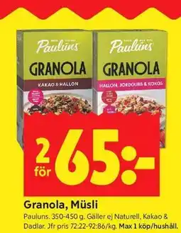 ICA Kvantum Granola, Müsli erbjuda