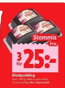 ICA Kvantum Blodpudding, Medlemspris erbjuda