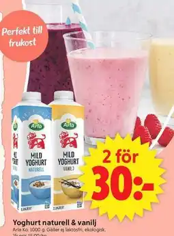 ICA Supermarket Yoghurt naturell & vanilj erbjuda