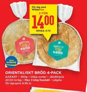 ORIENTALISKT BRÖD 4-PACK, Medlemspris