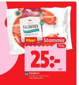 ICA Kvantum Falukorv, Medlemspris erbjuda