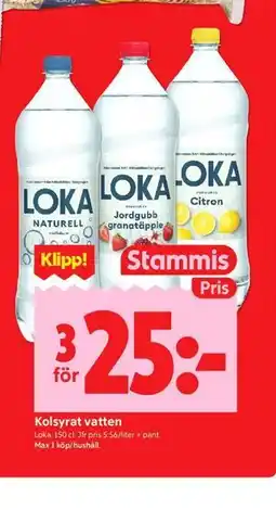 ICA Kvantum Kolsyrat vatten, Medlemspris erbjuda