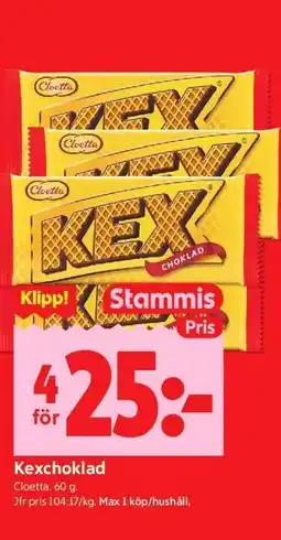 ICA Kvantum Kexchoklad, Medlemspris erbjuda