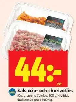 ICA Kvantum Salsiccia- och chorizofärs erbjuda