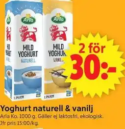 ICA Supermarket Yoghurt naturell & vanilj erbjuda