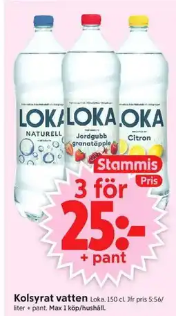 ICA Supermarket Kolsyrat vatten, Medlemspris erbjuda