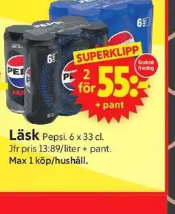 ICA Supermarket Läsk Pepsi erbjuda