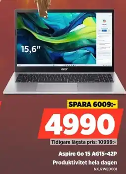 Power Aspire Go 15 AG15-42P Produktivitet hela dagen erbjuda