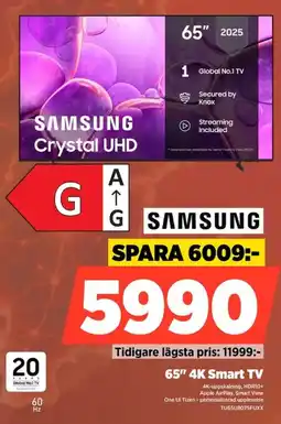 Power Samsung 65" 4K Smart TV erbjuda
